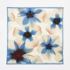 Sale & Other Stories Floral Silk Scarf Dusty Blue