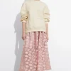 Cheap & Other Stories Floral-Appliqué Midi Skirt Pink