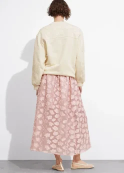 Cheap & Other Stories Floral-Appliqué Midi Skirt Pink