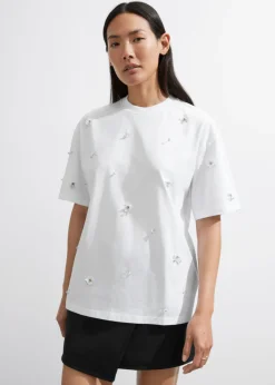 Discount & Other Stories Floral-Appliqué T-Shirt