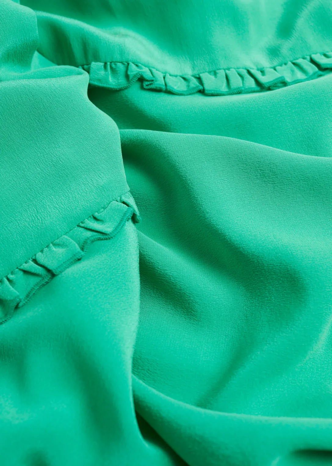 Outlet & Other Stories Fluid-Fit Wide Sleeve Silk Dress Bright Green