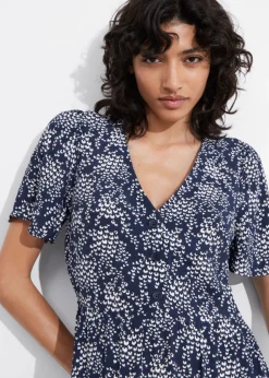 Hot & Other Stories Flutter-Sleeve Midi Dress