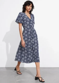Hot & Other Stories Flutter-Sleeve Midi Dress
