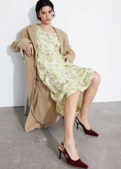 Hot & Other Stories Flutter-Sleeve Midi Dress