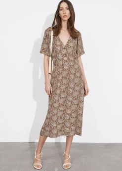Hot & Other Stories Flutter-Sleeve Midi Dress