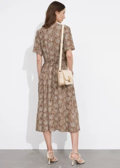 Hot & Other Stories Flutter-Sleeve Midi Dress