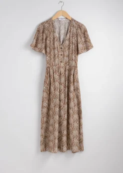 Hot & Other Stories Flutter-Sleeve Midi Dress