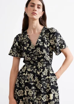 Hot & Other Stories Flutter-Sleeve Midi Dress