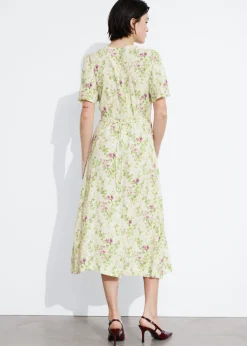Hot & Other Stories Flutter-Sleeve Midi Dress