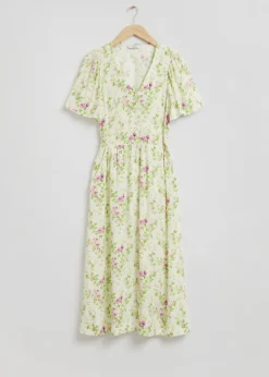 Hot & Other Stories Flutter-Sleeve Midi Dress