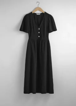 Hot & Other Stories Flutter-Sleeve Midi Dress