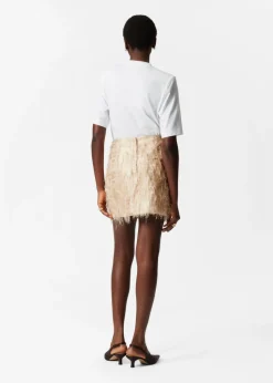 Fashion & Other Stories Frayed Mini Skirt Beige