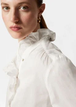 Store & Other Stories Frilled Blouse White