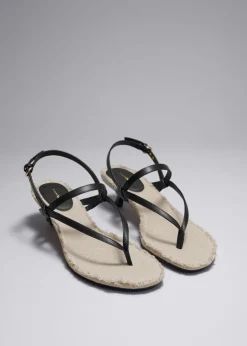 Best Sale & Other Stories Fringed Leather Sandals Black