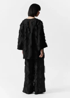 Online & Other Stories Fringed Mini Tunic Dress Black