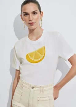 Fashion & Other Stories Fruit-Motif Crewneck T-Shirt White