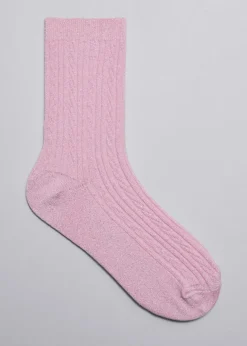 Best & Other Stories Glitter Knit Socks Pink