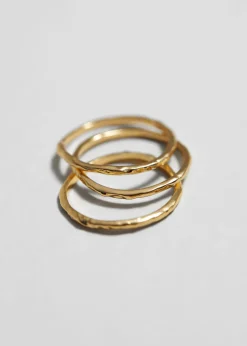 Outlet & Other Stories Hammered Ring Set Gold