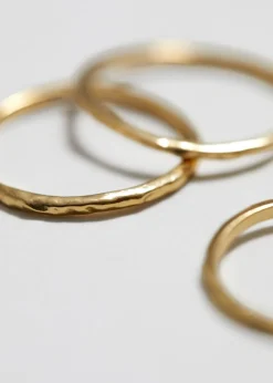Outlet & Other Stories Hammered Ring Set Gold