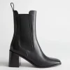 Cheap & Other Stories Heeled Leather Chelsea Boots Black