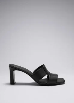 Hot & Other Stories Heeled Leather Mules Black