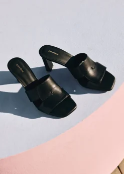 Hot & Other Stories Heeled Leather Mules Black