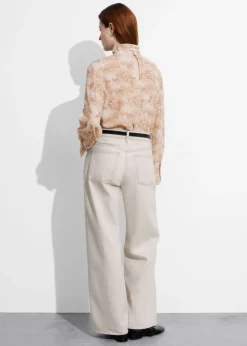 New & Other Stories High-Collar Silk Blouse