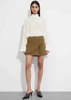 New & Other Stories High-Collar Silk Blouse