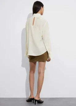 New & Other Stories High-Collar Silk Blouse