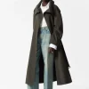 Best Sale & Other Stories High-Collar Trench Coat Green