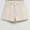 Discount & Other Stories High-Waist Denim Shorts Light Beige