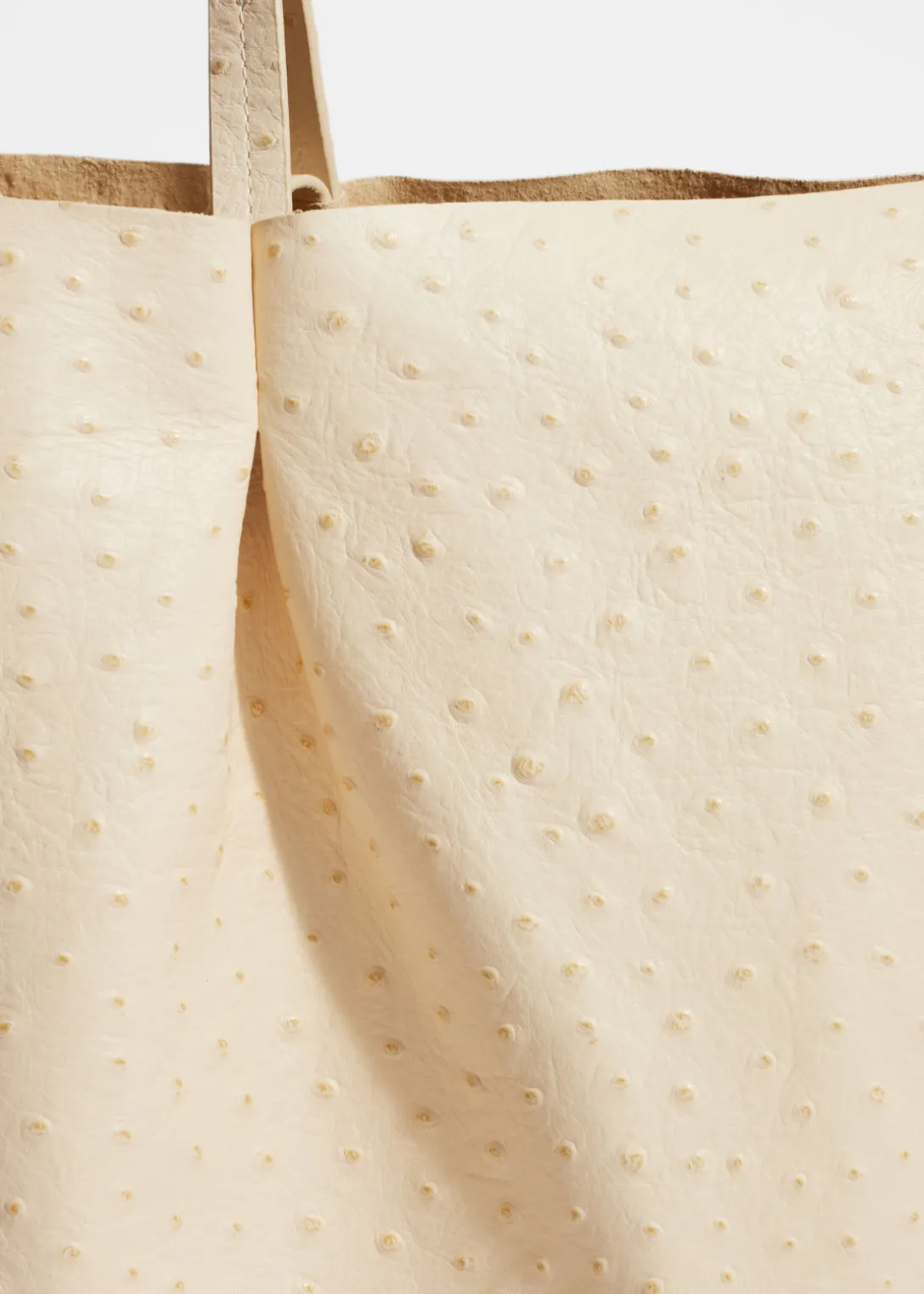 Discount & Other Stories Large Embossed Leather Tote Ivory