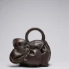 Online & Other Stories Leather Blossom Bag Mahogany
