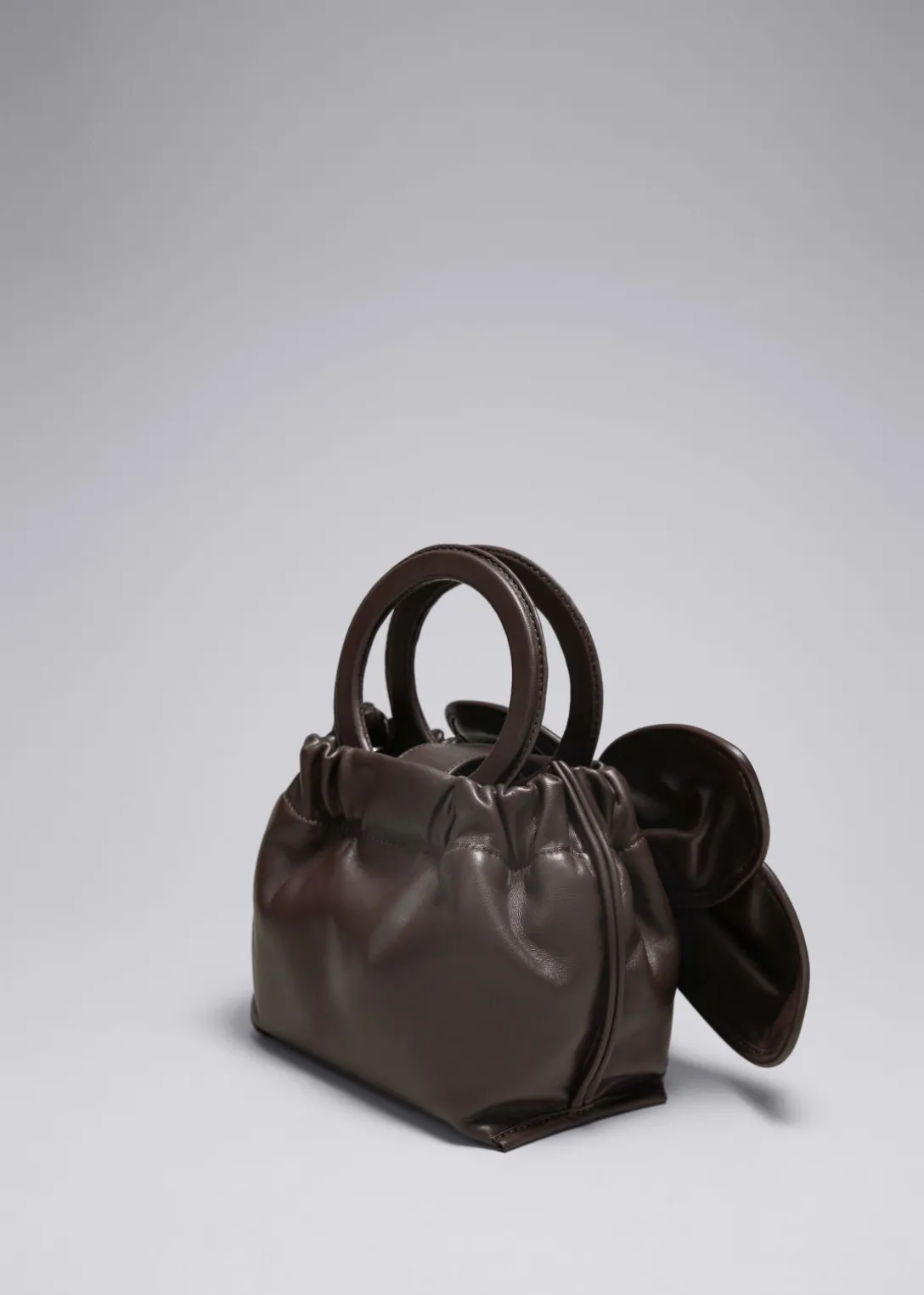 Online & Other Stories Leather Blossom Bag Mahogany