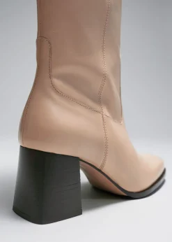 Best Sale & Other Stories Leather Knee Boots Beige