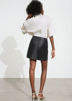 Outlet & Other Stories Leather Mini Skirt Black