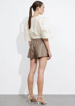 Cheap & Other Stories Leather Shorts Mole