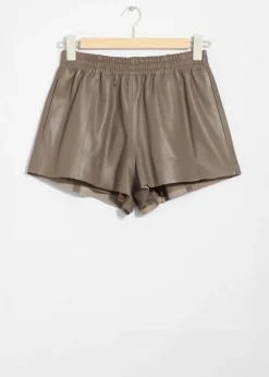 Cheap & Other Stories Leather Shorts Mole
