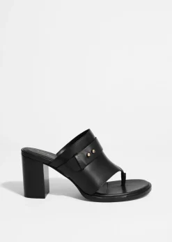 Flash Sale & Other Stories Leather Toe-Thong Mules Black