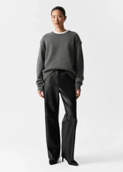 Flash Sale & Other Stories Leather Trousers Black
