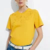 Discount & Other Stories Lemon Embroidery T-Shirt Yellow