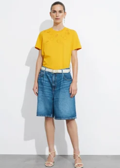 Discount & Other Stories Lemon Embroidery T-Shirt Yellow