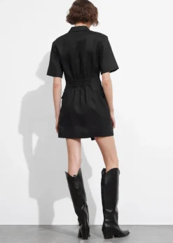 Best & Other Stories Linen Blazer Mini Dress Black