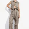 Flash Sale & Other Stories Linen-Blend Paperbag Trousers Mole