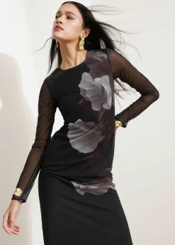 Flash Sale & Other Stories Mesh Midi Dress Black