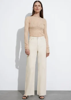 Clearance & Other Stories Mesh Top Beige