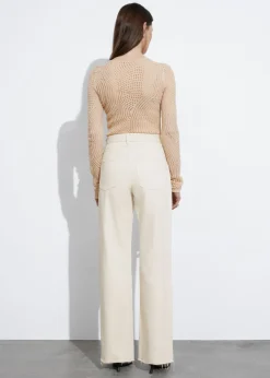 Clearance & Other Stories Mesh Top Beige