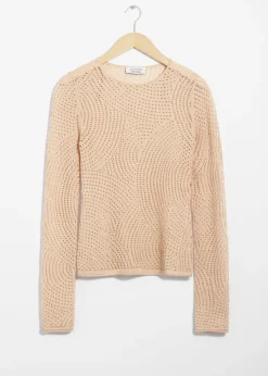 Clearance & Other Stories Mesh Top Beige