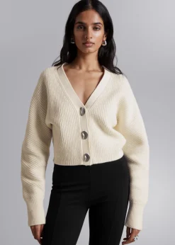 Hot & Other Stories Metal Button Knit Cardigan