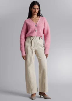 Hot & Other Stories Metal Button Knit Cardigan